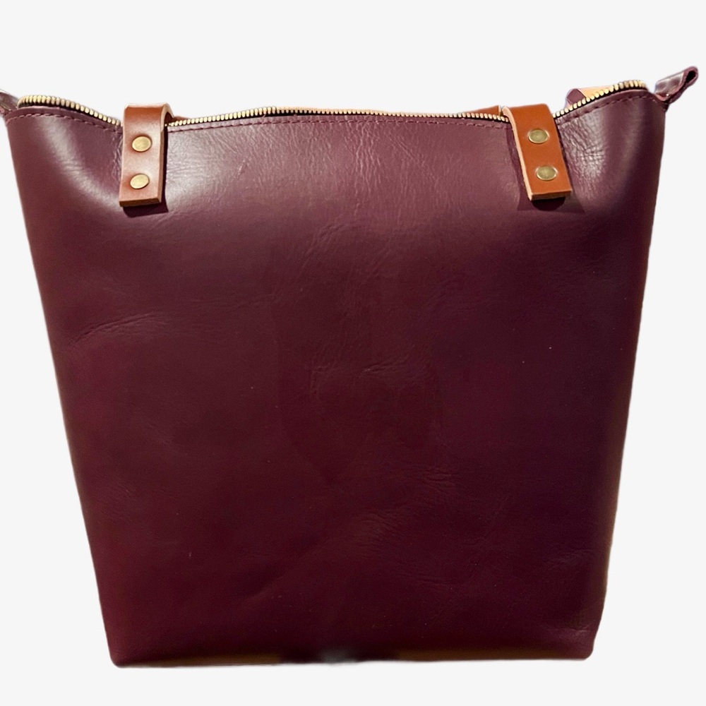 Portland Leather Lollipop medium Zipper Tote - Picture 4 of 9